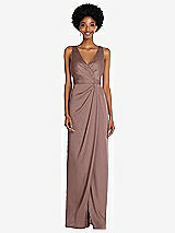 Alt View 1 Thumbnail - Sienna Faux Wrap Whisper Satin Maxi Dress with Draped Tulip Skirt