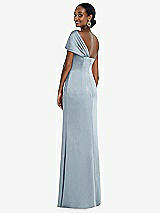 Rear View Thumbnail - Mist Twist Cuff One-Shoulder Princess Line Trumpet Gown