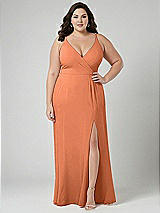 Alt View 1 Thumbnail - Sweet Melon Faux Wrap Criss Cross Back Maxi Dress with Adjustable Straps