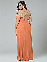 Alt View 2 Thumbnail - Sweet Melon Faux Wrap Criss Cross Back Maxi Dress with Adjustable Straps