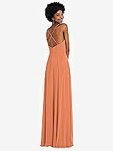 Rear View Thumbnail - Sweet Melon Faux Wrap Criss Cross Back Maxi Dress with Adjustable Straps