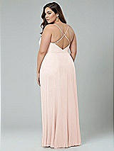 Alt View 2 Thumbnail - Blush Faux Wrap Criss Cross Back Maxi Dress with Adjustable Straps