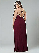 Alt View 2 Thumbnail - Cabernet Faux Wrap Criss Cross Back Maxi Dress with Adjustable Straps