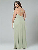 Alt View 2 Thumbnail - Celadon Faux Wrap Criss Cross Back Maxi Dress with Adjustable Straps