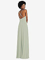 Rear View Thumbnail - Celadon Faux Wrap Criss Cross Back Maxi Dress with Adjustable Straps