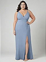 Alt View 1 Thumbnail - Cloudy Faux Wrap Criss Cross Back Maxi Dress with Adjustable Straps