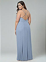 Alt View 2 Thumbnail - Cloudy Faux Wrap Criss Cross Back Maxi Dress with Adjustable Straps