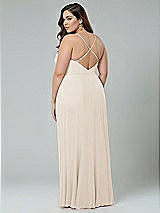 Alt View 2 Thumbnail - Oat Faux Wrap Criss Cross Back Maxi Dress with Adjustable Straps