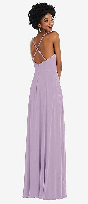 Pale Purple Low Back Bridesmaid Dresses