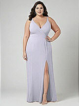 Alt View 1 Thumbnail - Silver Dove Faux Wrap Criss Cross Back Maxi Dress with Adjustable Straps