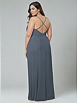 Alt View 2 Thumbnail - Silverstone Faux Wrap Criss Cross Back Maxi Dress with Adjustable Straps