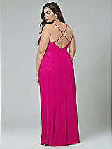 Alt View 2 Thumbnail - Think Pink Faux Wrap Criss Cross Back Maxi Dress with Adjustable Straps