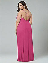 Alt View 2 Thumbnail - Tea Rose Faux Wrap Criss Cross Back Maxi Dress with Adjustable Straps