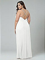 Alt View 2 Thumbnail - White Faux Wrap Criss Cross Back Maxi Dress with Adjustable Straps