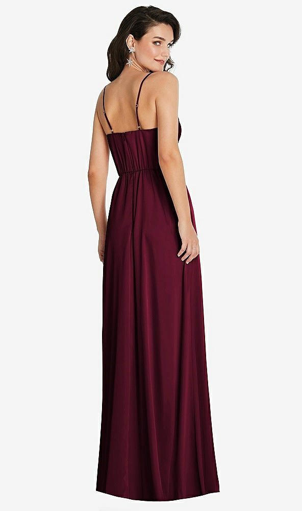 Back View - Cabernet Cowl-Neck A-Line Maxi Dress with Adjustable Straps