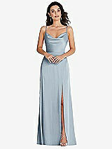 Front View Thumbnail - Mist Cowl-Neck A-Line Maxi Dress with Adjustable Straps