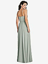 Rear View Thumbnail - Willow Green Cowl-Neck A-Line Maxi Dress with Adjustable Straps