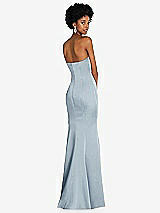 Rear View Thumbnail - Mist Strapless Princess Line Lux Charmeuse Mermaid Gown