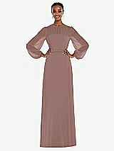 Alt View 1 Thumbnail - Sienna Strapless Chiffon Maxi Dress with Puff Sleeve Blouson Overlay 