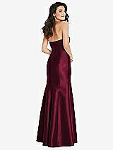 Rear View Thumbnail - Cabernet Bow Cuff Strapless Princess Waist Trumpet Gown