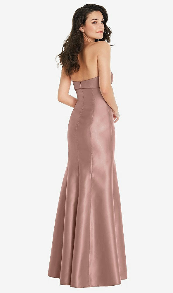 Back View - Neu Nude Bow Cuff Strapless Princess Waist Trumpet Gown