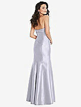 Rear View Thumbnail - Silver Dove Bow Cuff Strapless Princess Waist Trumpet Gown