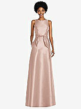 Front View Thumbnail - Toasted Sugar Jewel-Neck V-Back Maxi Dress with Mini Sash