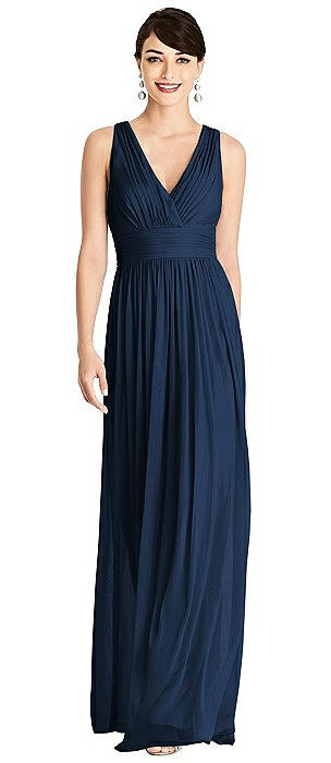 Shirred Wrap Bodice Twist Back Maxi Dress