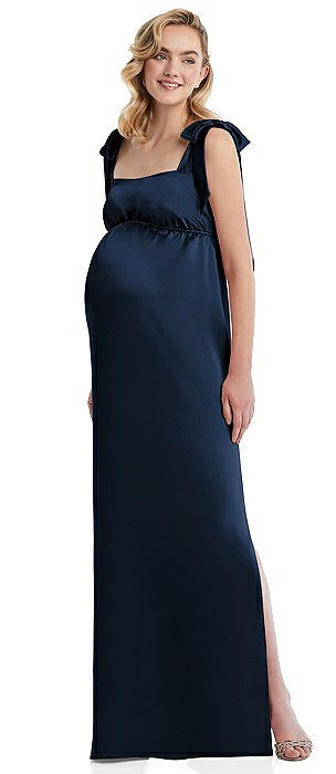 Flat Tie-Shoulder Empire Waist Maternity Dress