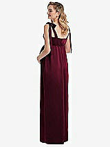 Rear View Thumbnail - Cabernet Flat Tie-Shoulder Empire Waist Maternity Dress