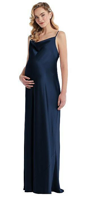 Cowl-Neck Tie-Strap Maternity Slip Dress