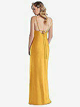 Rear View Thumbnail - NYC Yellow Cowl-Neck Tie-Strap Maternity Slip Dress