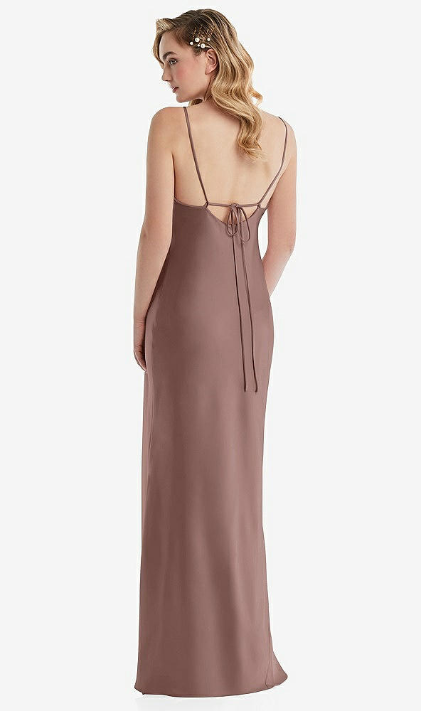 Back View - Sienna Cowl-Neck Tie-Strap Maternity Slip Dress