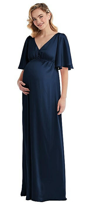 Flutter Bell Sleeve Empire Maternity Dress