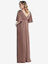 Rear View Thumbnail - Sienna Flutter Bell Sleeve Empire Maternity Dress