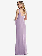 Rear View Thumbnail - Pale Purple Wide Strap Square Neck Maternity Trumpet Gown