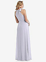 Rear View Thumbnail - Silver Dove Scarf Tie High Neck Halter Chiffon Maternity Dress