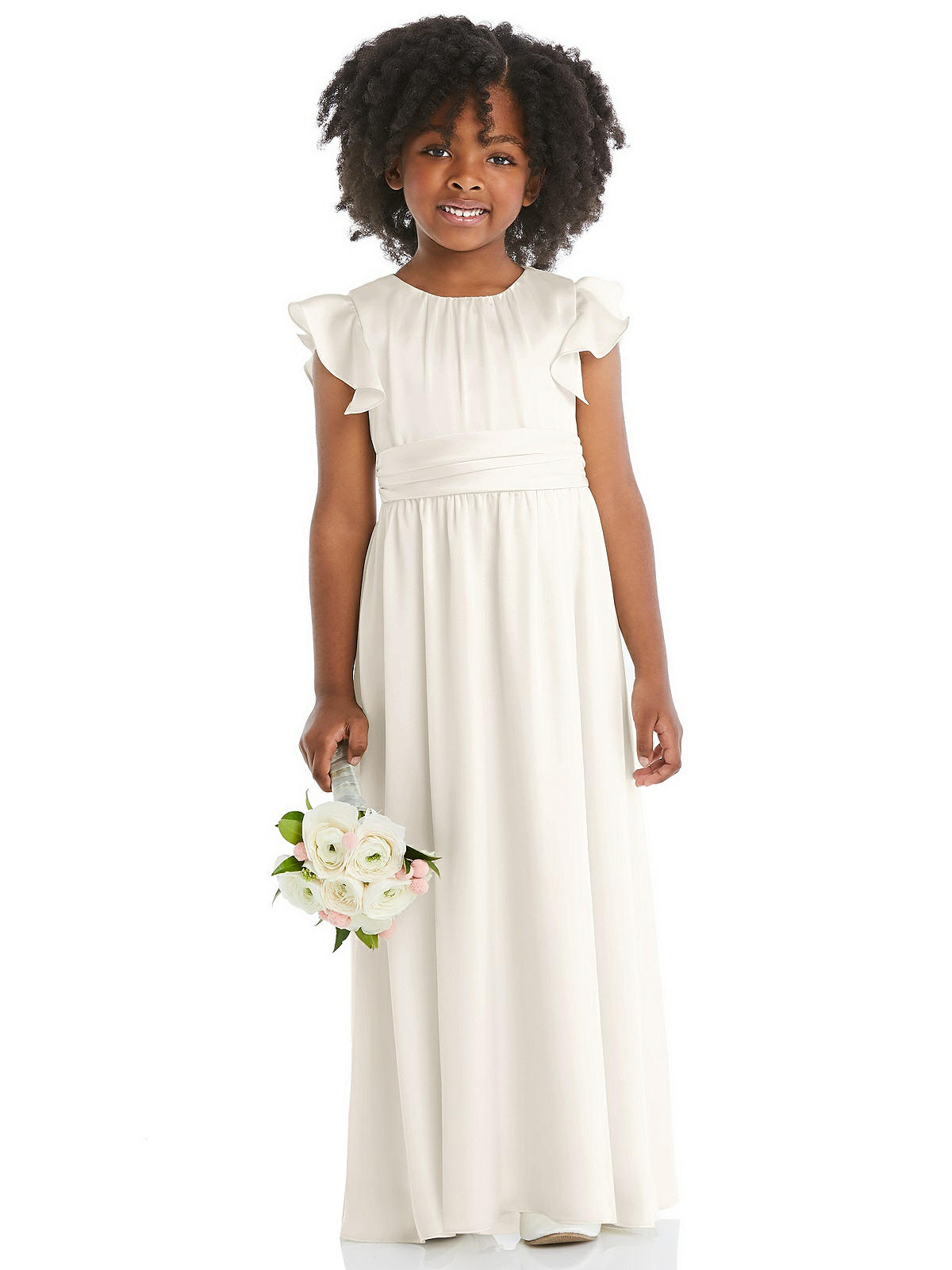 NWT Dessy Girl Bridesmaid hotsell Flowergirl Chiffon Ivory White Dusty Rose Stash Dress