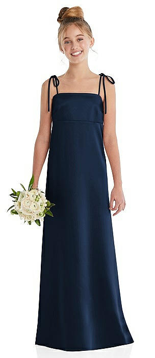 Tie Shoulder Empire Waist Junior Bridesmaid Dress