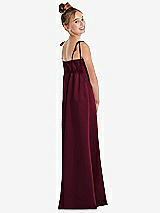 Rear View Thumbnail - Cabernet Tie Shoulder Empire Waist Junior Bridesmaid Dress