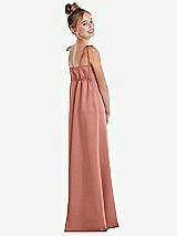 Rear View Thumbnail - Desert Rose Tie Shoulder Empire Waist Junior Bridesmaid Dress