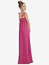 Rear View Thumbnail - Tea Rose Tie Shoulder Empire Waist Junior Bridesmaid Dress