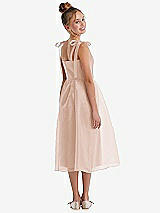 Rear View Thumbnail - Cameo Tie Shoulder Pleated Full Skirt Junior Bridesmaid Dress