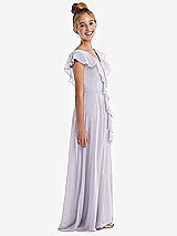 Side View Thumbnail - Moondance Cascading Ruffle Full Skirt Chiffon Junior Bridesmaid Dress