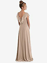 Rear View Thumbnail - Topaz Cascading Ruffle Full Skirt Chiffon Junior Bridesmaid Dress