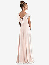 Rear View Thumbnail - Blush Cascading Ruffle Full Skirt Chiffon Junior Bridesmaid Dress