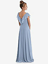 Rear View Thumbnail - Cloudy Cascading Ruffle Full Skirt Chiffon Junior Bridesmaid Dress