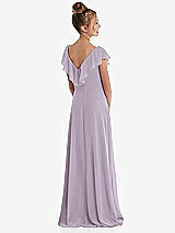 Rear View Thumbnail - Lilac Haze Cascading Ruffle Full Skirt Chiffon Junior Bridesmaid Dress