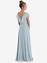 Rear View Thumbnail - Mist Cascading Ruffle Full Skirt Chiffon Junior Bridesmaid Dress