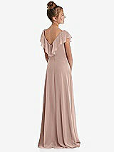 Rear View Thumbnail - Neu Nude Cascading Ruffle Full Skirt Chiffon Junior Bridesmaid Dress